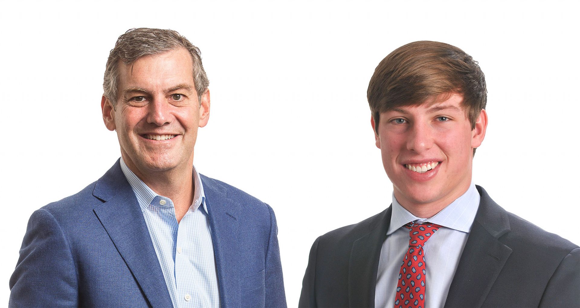 Head shots of Phil Berney ’86 and Jack Dinges ’21