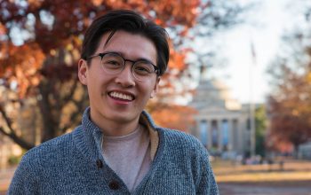 Photo of Sean Nguyen ’21 on Carolina's campus.