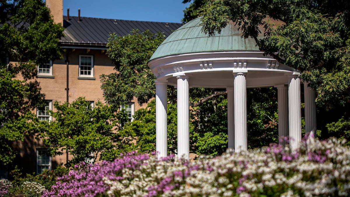 View of the Old Well on the campus of the University of North Carolina at Chapel Hill on July 10, 2018. (Johnny Andrews/UNC-Chapel Hill)