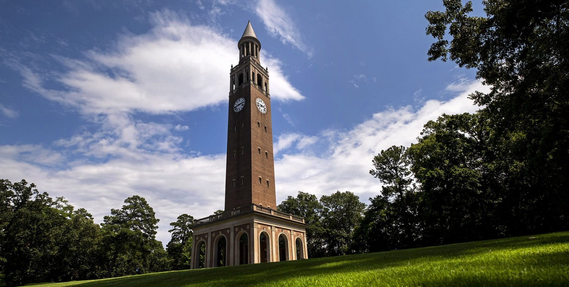 Morehead-Patterson Bell Tower on the campus of the University of North Carolina at Chapel Hill.