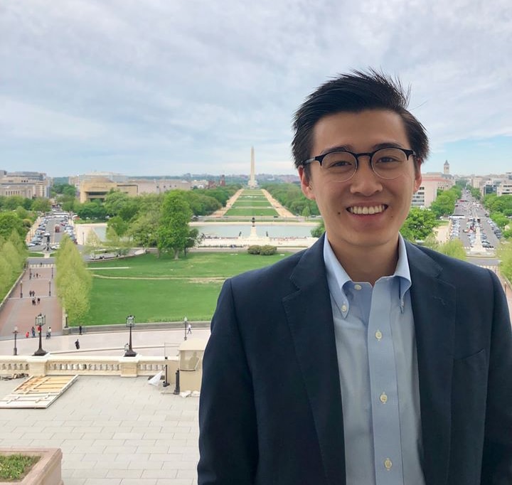 Sean Nguyen ’21 standing at the National Mall in Washington, D.C.