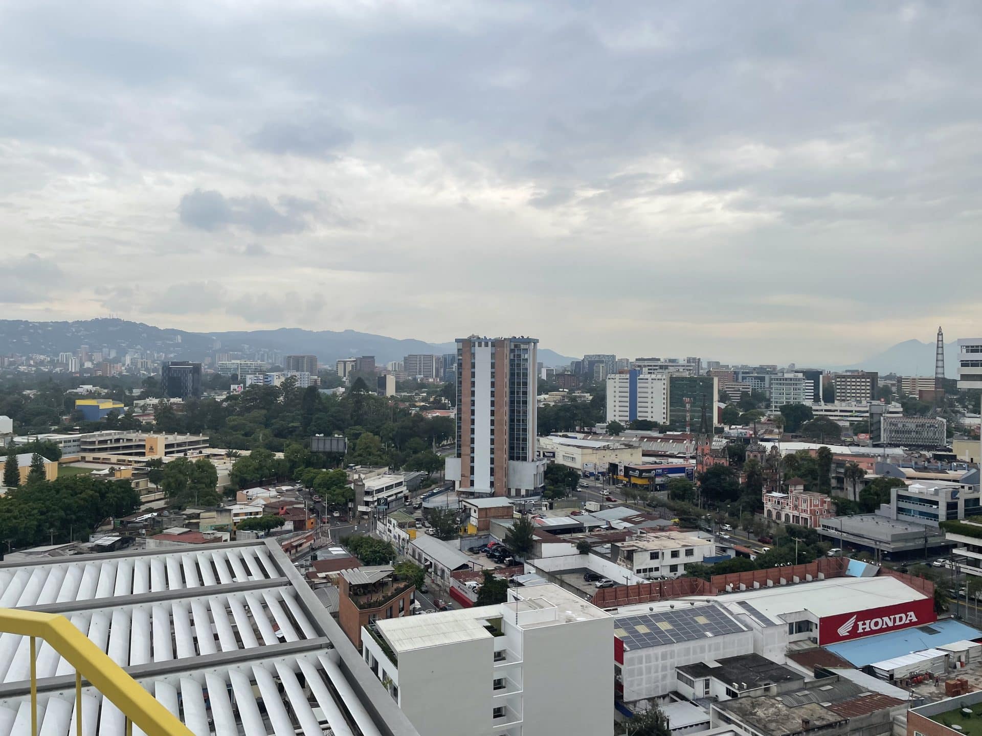 Cityscape of Guatemala City, Guatemala.