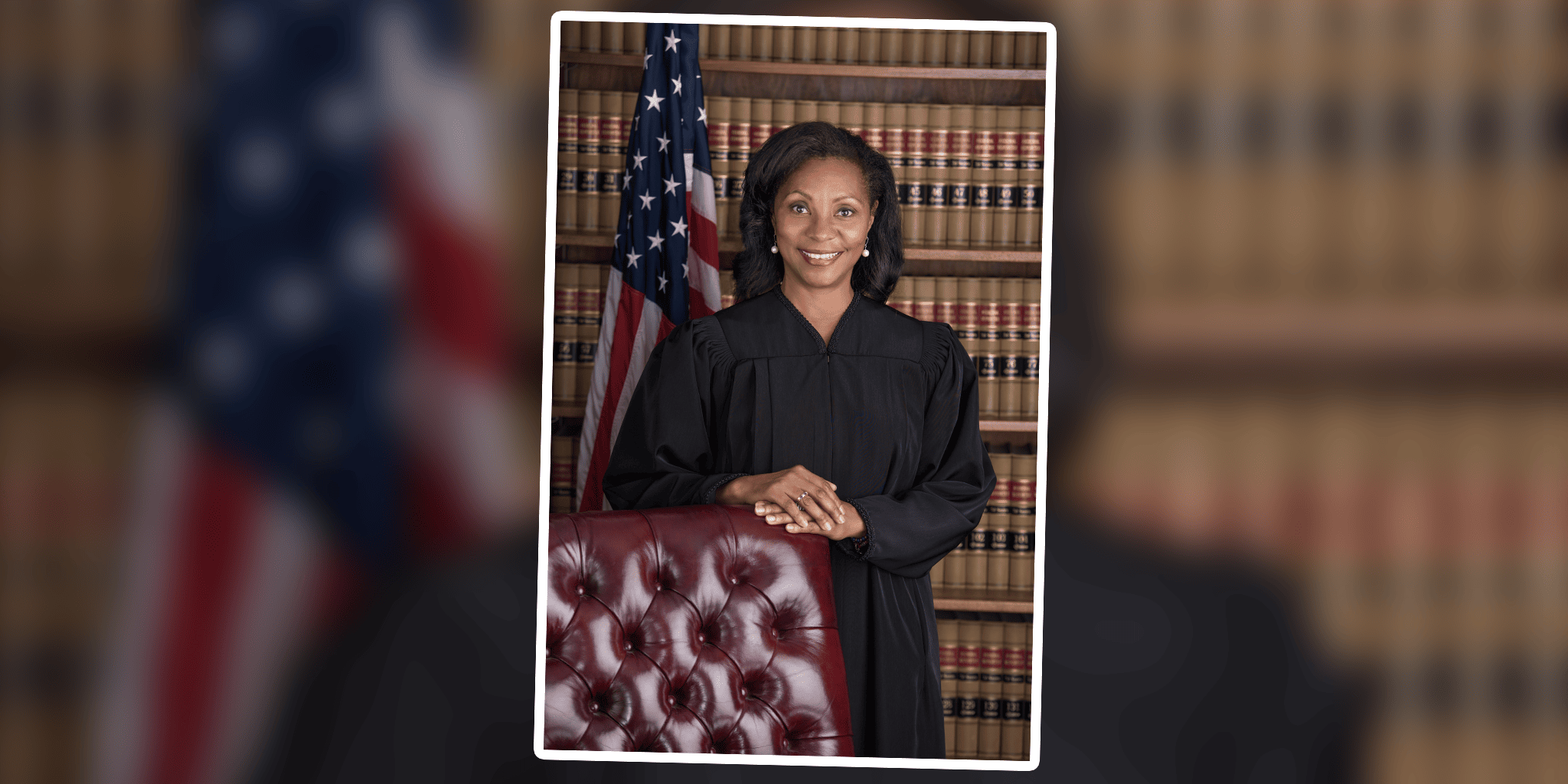 Karen Stevenson wearing a judge's rob.