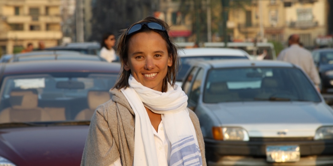 Woman smiling.