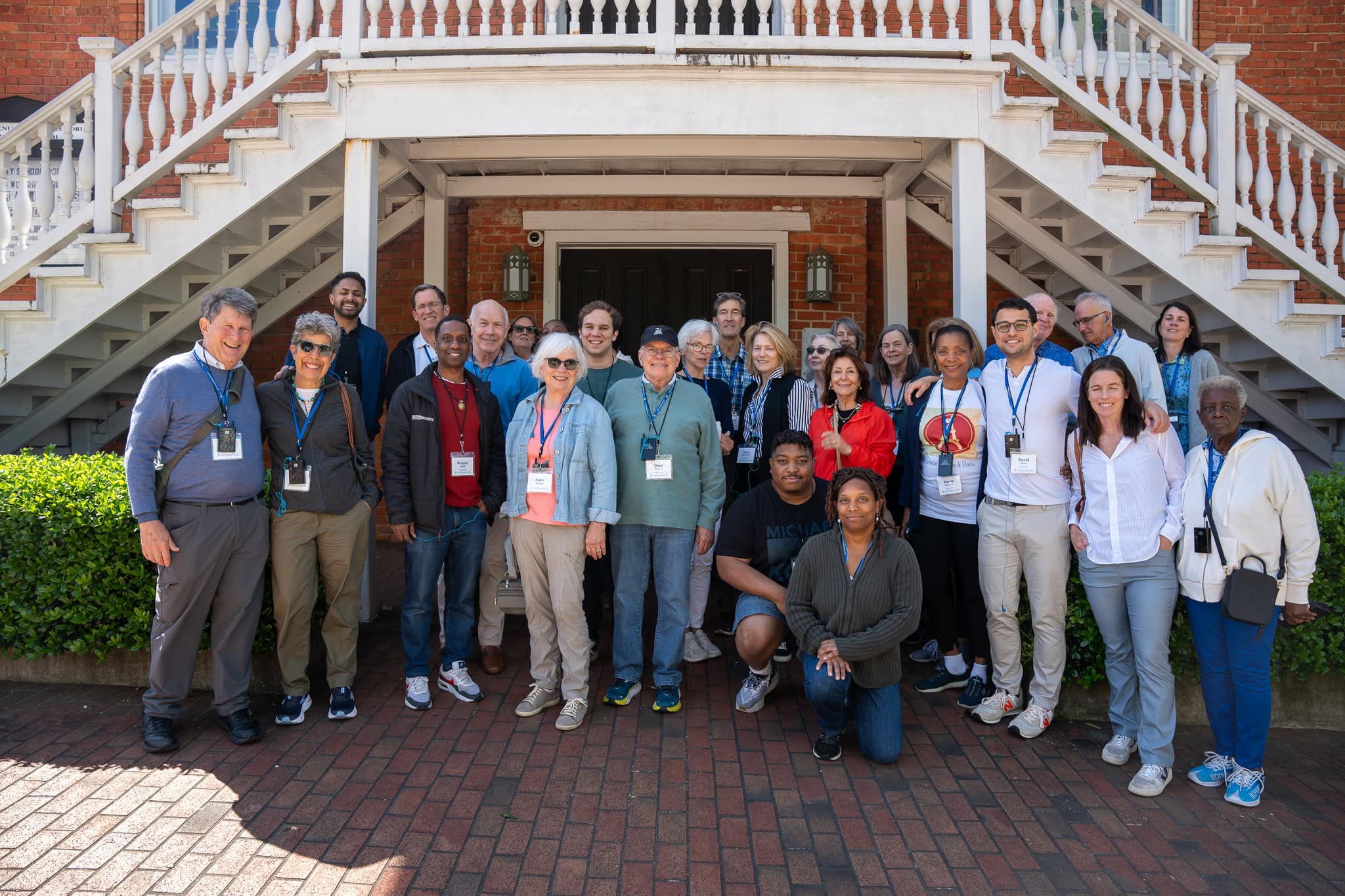 Participants on the 2024 Morehead-Cain Civil Rights tour of the South outside Dexter Avenue Baptist Church in Montgomery, Alabama.
