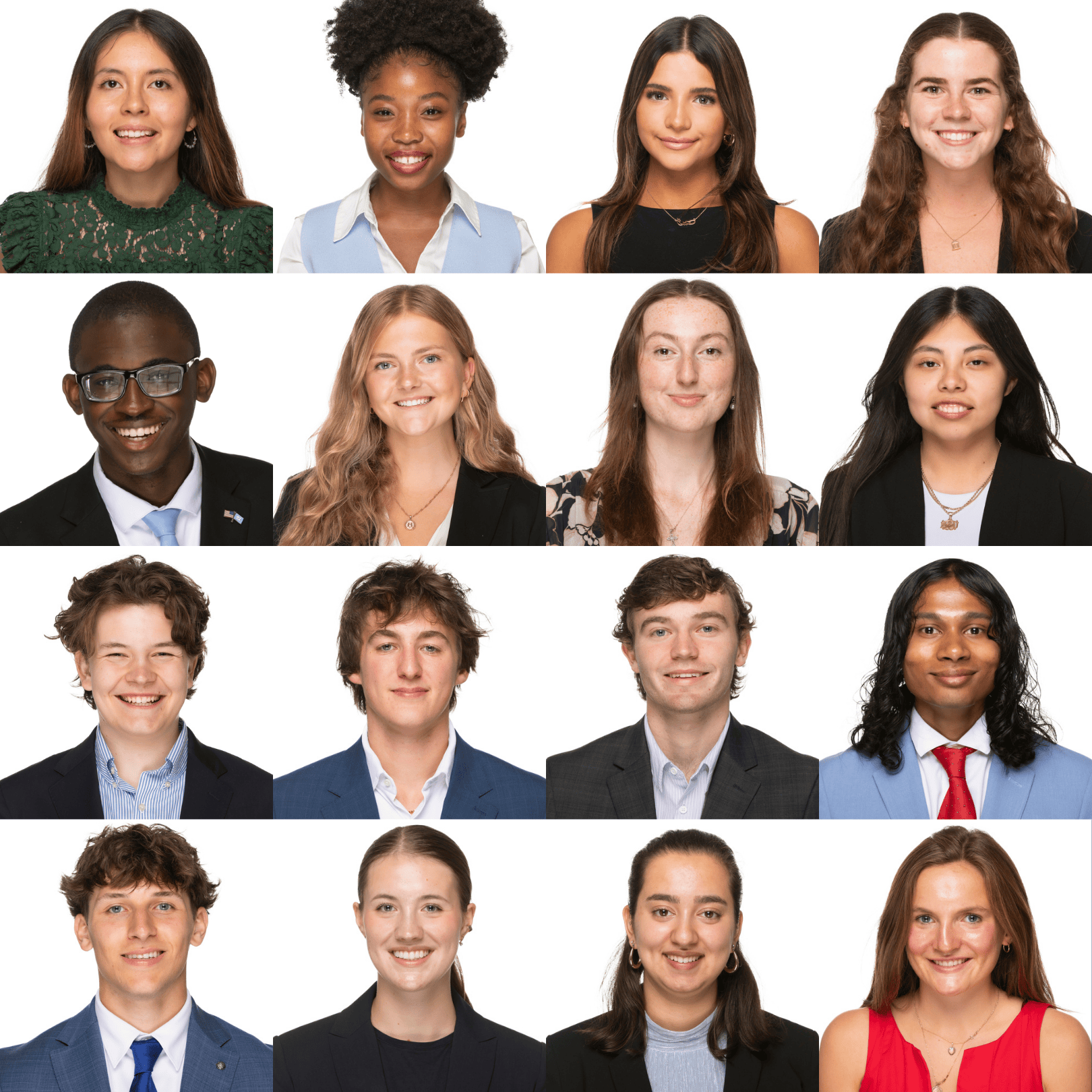 Collage of headshots of the sophomore selection additions of the class of 2028.