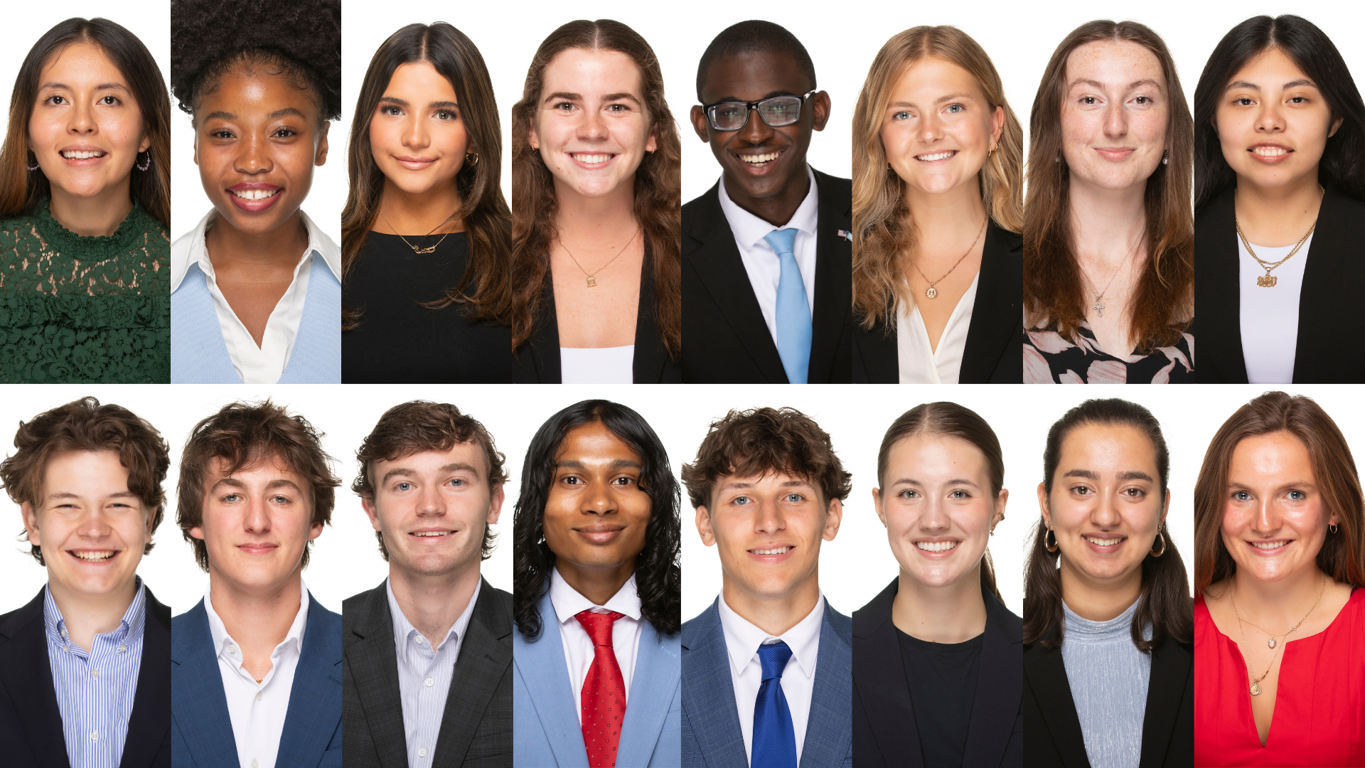 Collage of headshots of the sophomore selection additions of the class of 2028.