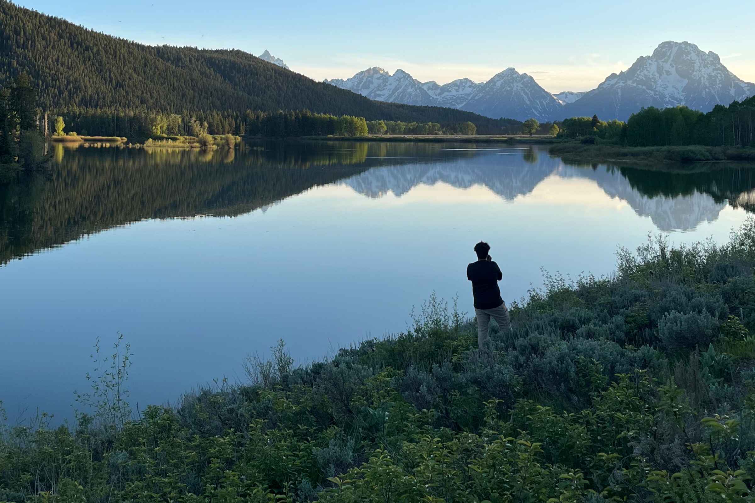 Aayas Joshi ’26 capturing the Teton Range in Wyoming during his Lovelace Fund for Discovery experience (photo by Anna Connors '24)