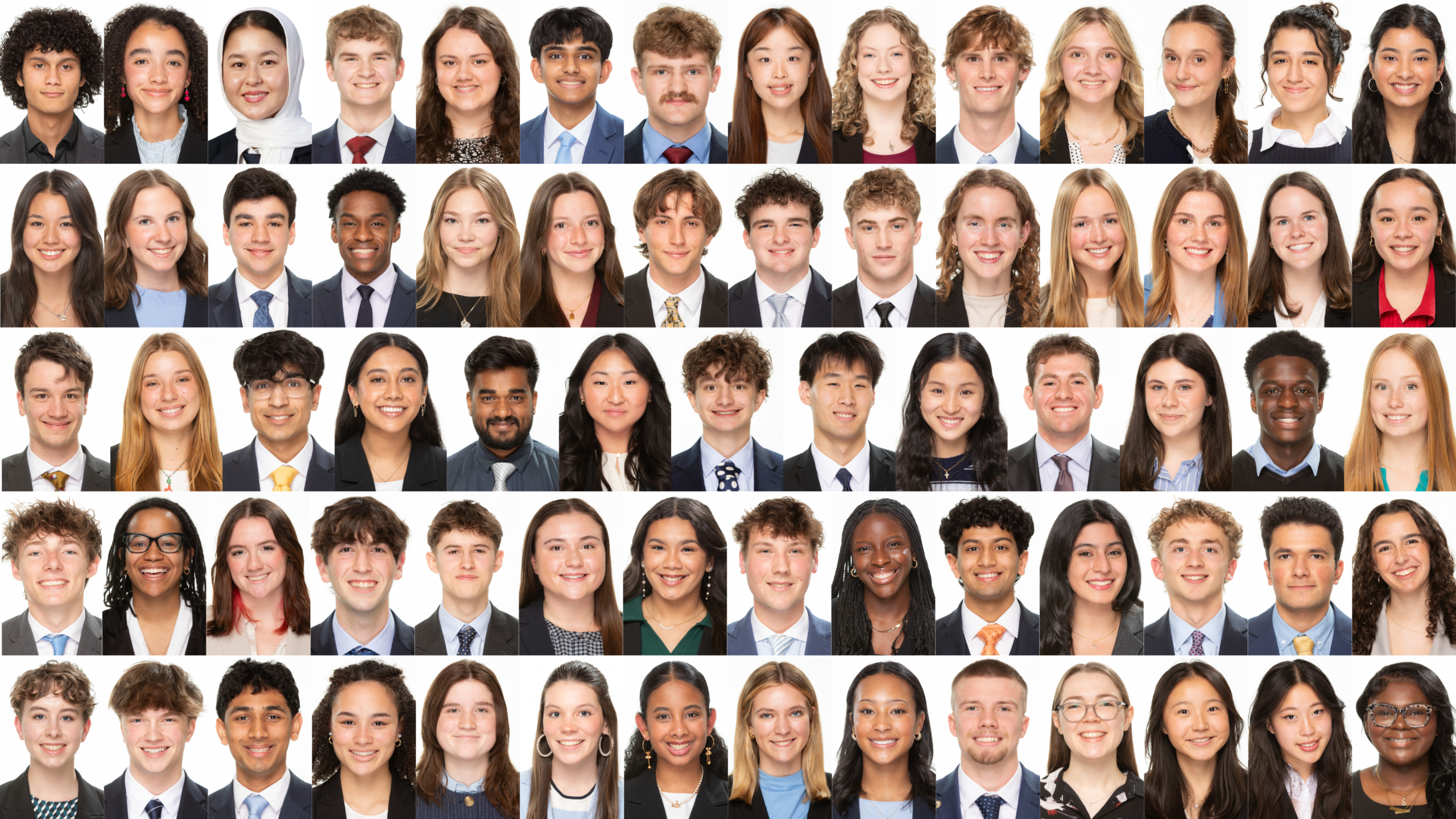 Professional headshots of the class of 2030 in a collage.